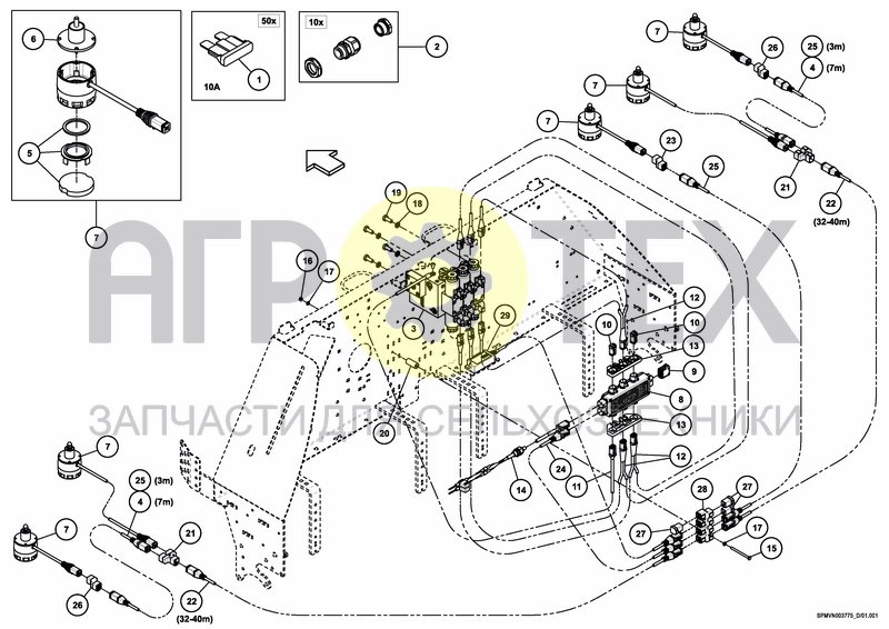 Чертеж BOOM GUIDE PROACTIVE HSS 5 SENSORS UC7