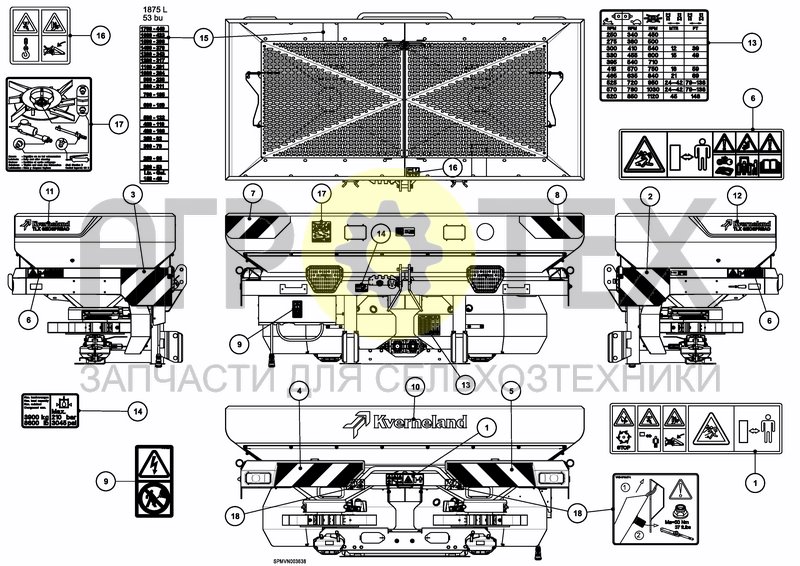 Чертеж DECAL SCHEMATIC ISO 1875 L / 53 BU