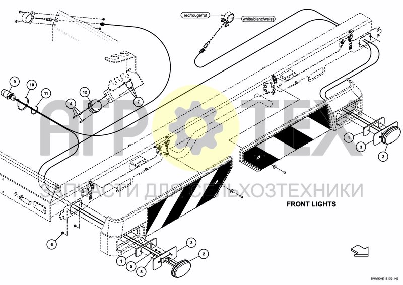 Чертеж BUMPERS & LIGHTS FRONT