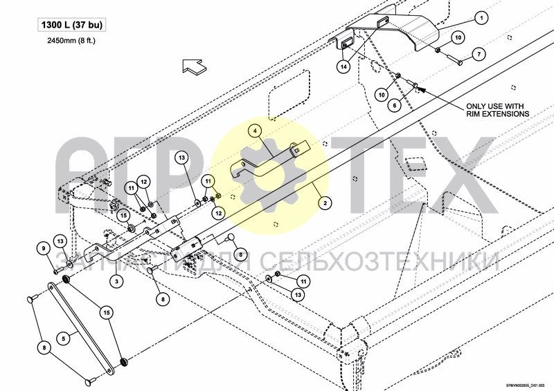 Чертеж TARPAULIN 1300 L / 37 BU