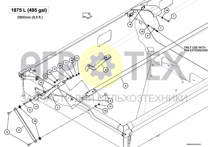 Чертеж TARPAULIN 1875 L / 53 BU