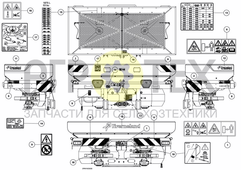 Чертеж DECAL SCHEMATIC ISO 1875 L / 53 BU