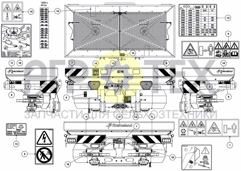 Чертеж DECAL SCHEMATIC ISO 1500 L / 43 BU