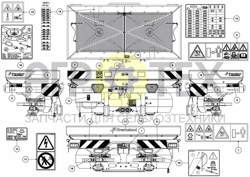 Чертеж DECAL SCHEMATIC ISO 1500 L / 43 BU