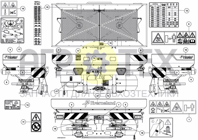 Чертеж DECAL SCHEMATIC ISO 1875 L / 53 BU