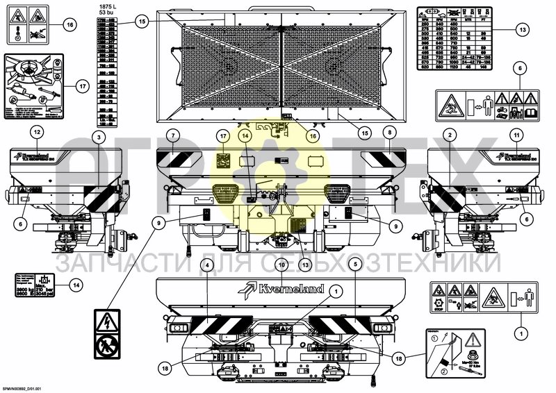 Чертеж DECAL SCHEMATIC ISO 1875 L / 53 BU