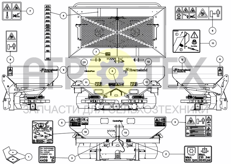 Чертеж DECAL SCHEMATIC ISO EU/OTHERS