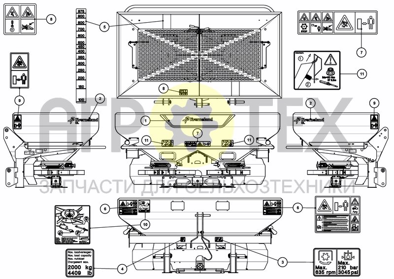 Чертеж DECAL SCHEMATIC ISO EU/OTHERS