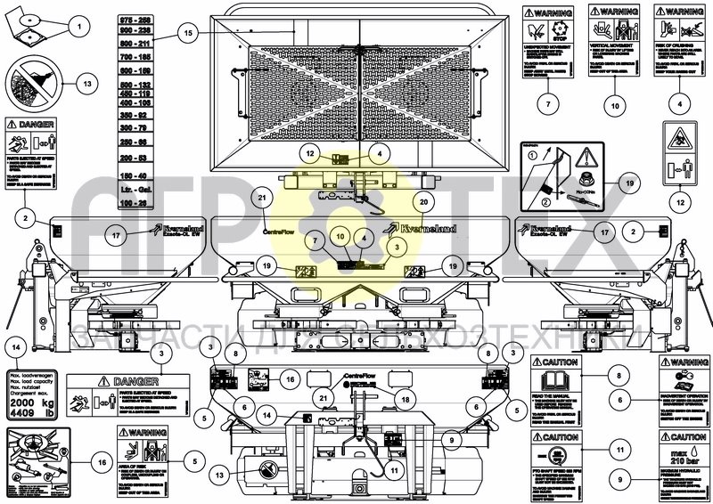 Чертеж DECAL SCHEMATIC ANSI EN CANADA