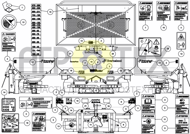 Чертеж DECAL SCHEMATIC ANSI FR CANADA