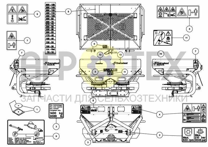 Чертеж DECAL SCHEMATIC ISO EU/OTHERS