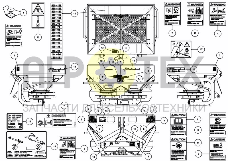 Чертеж DECAL SCHEMATIC ANSI EN CANADA