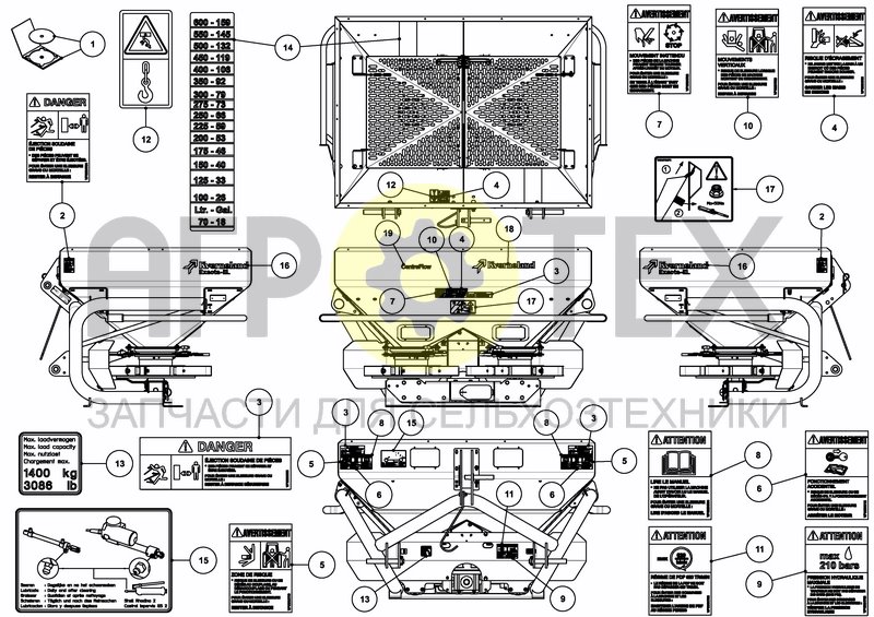 Чертеж DECAL SCHEMATIC ANSI FR CANADA