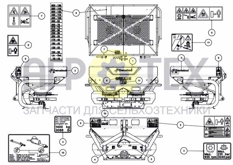 Чертеж DECAL SCHEMATIC ISO EU/OTHERS