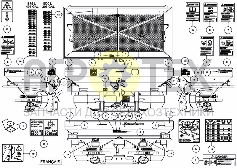 Чертеж DECAL SCHEMATIC ANSI FR CANADA