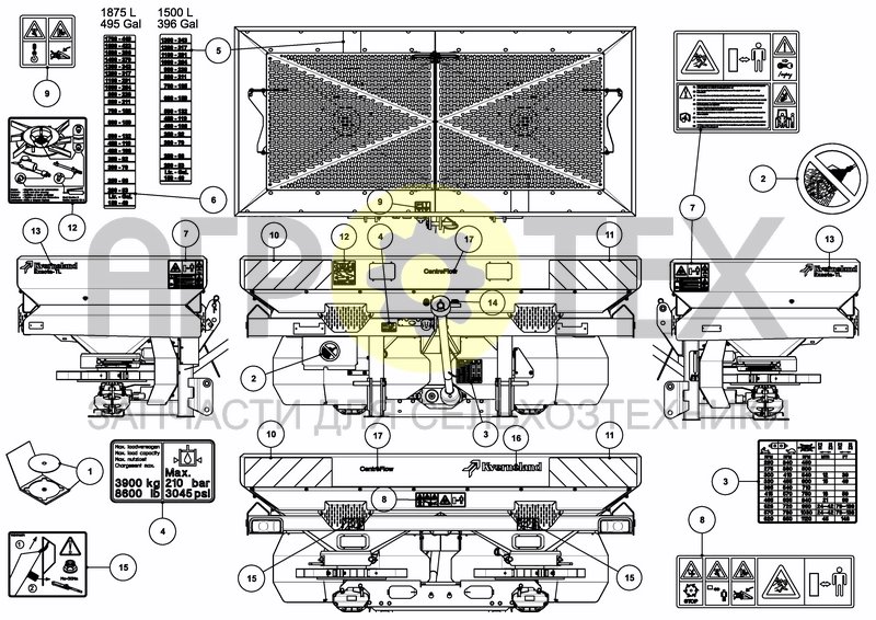 Чертеж DECAL SCHEMATIC ISO EU/OTHERS