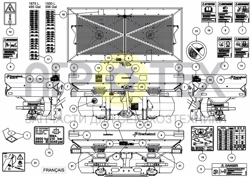 Чертеж DECAL SCHEMATIC ANSI FR CANADA