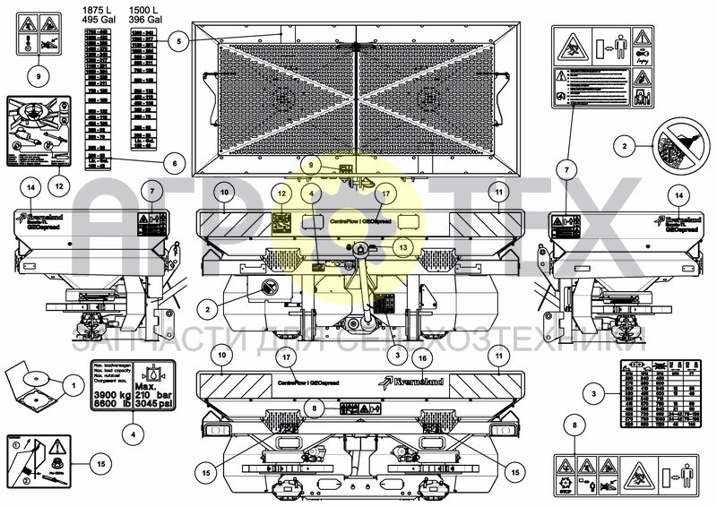 Чертеж DECAL SCHEMATIC ISO EU/OTHERS