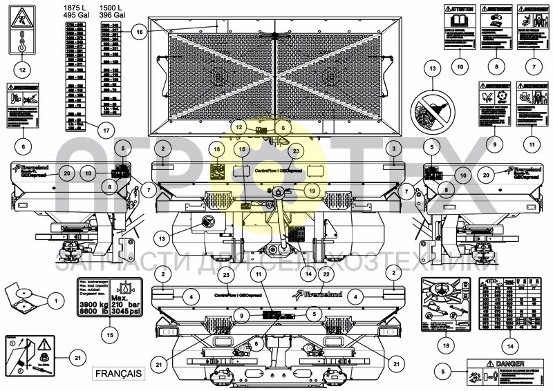 Чертеж DECAL SCHEMATIC ANSI FR CANADA