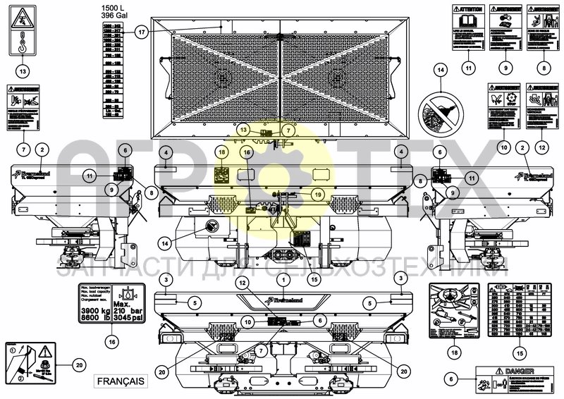 Чертеж DECAL SCHEMATIC ANSI FR CANADA