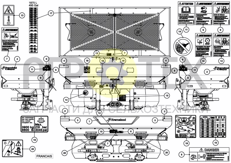 Чертеж DECAL SCHEMATIC ANSI FR CANADA