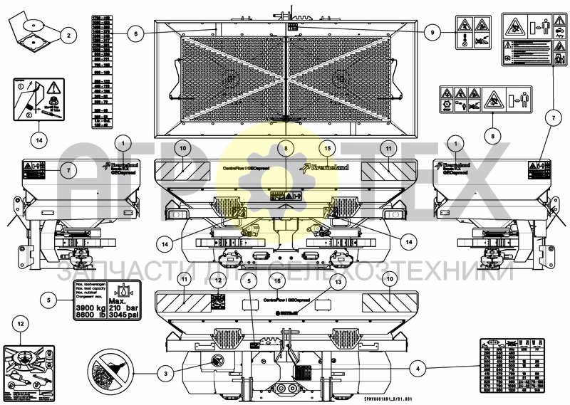 Чертеж DECAL SCHEMATIC ISO EU/OTHERS