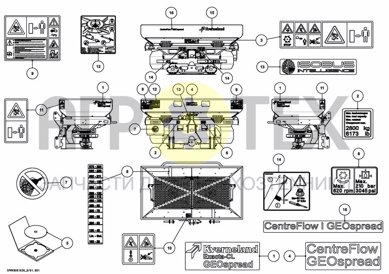 Чертеж DECAL SCHEMATIC ISO EU/OTHERS