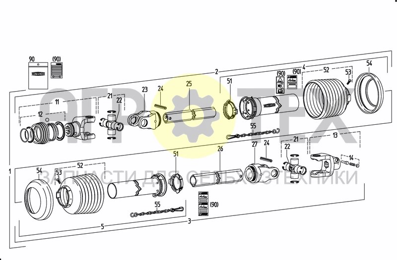 Чертеж UNIV. JOINT SHAFT