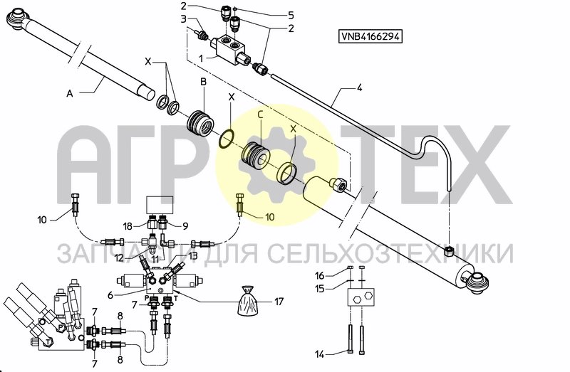 Чертеж DRAWBAR CONTINENTAL AUTO STEERING