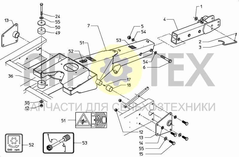 Чертеж HITCH SUSPENSION B+C