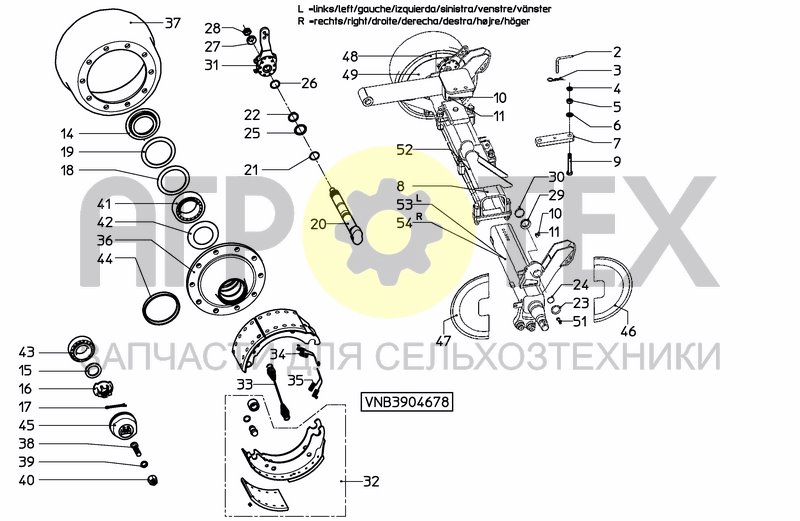 Чертеж WHEELAXLE SUSPENSION ADJ. 1,75-2,25M