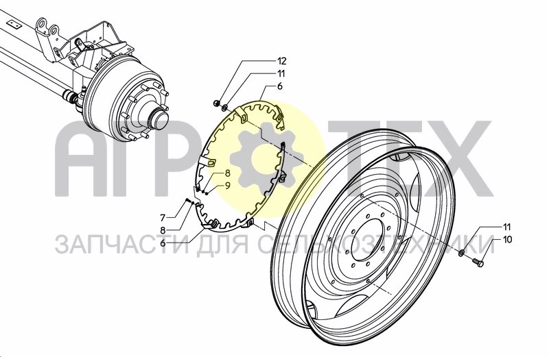 Чертеж WHEELAXLE SUSPENSION ADJ. 1,75-2,25M