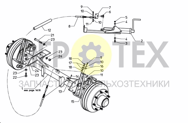 Чертеж WHEELAXLE FIXED 1,5-1,8M/25KM+BRAKE