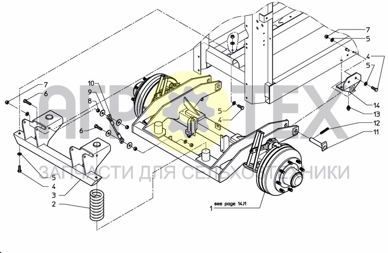 Чертеж WHEELAXLE BRAKE AND SPRINGS