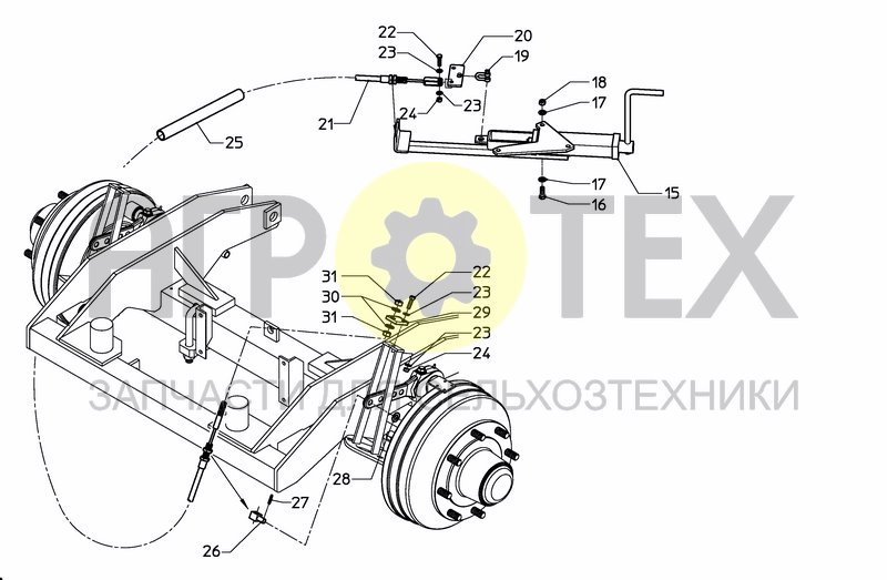 Чертеж WHEELAXLE BRAKE AND SPRINGS