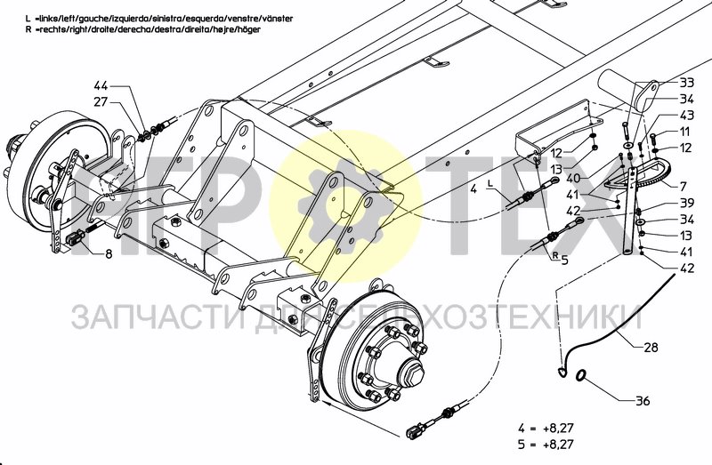 Чертеж WHEELAXLE BRAKE AND SPRINGS