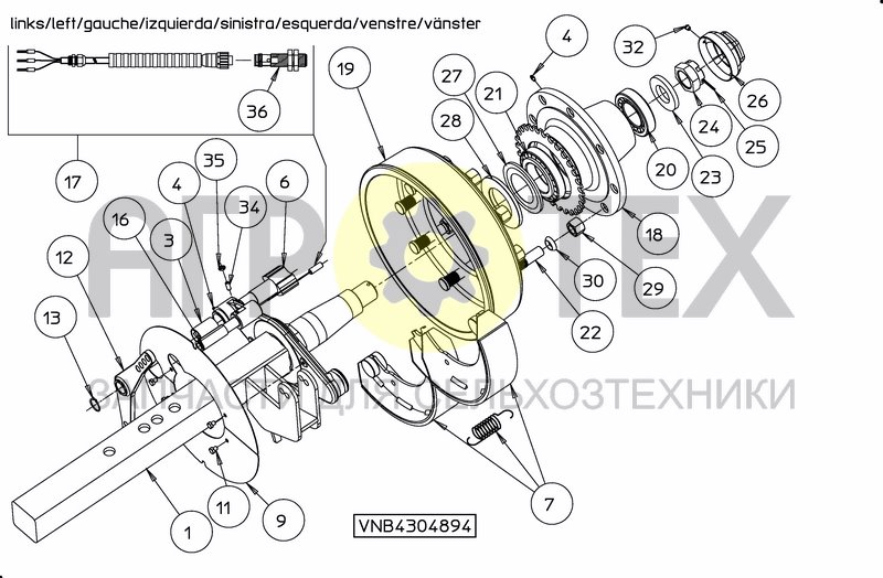 Чертеж WHEELAXLE BRAKE