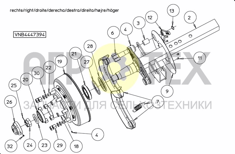 Чертеж WHEELAXLE BRAKE WITH HANDBRAKE