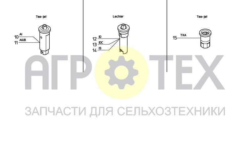 Чертеж NOZZLES TEEJET-LECHLER