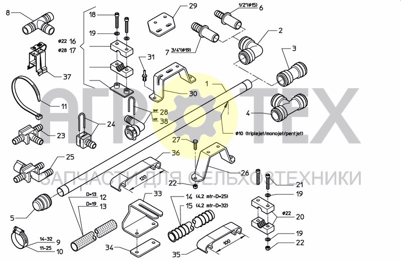 Чертеж TUBES-HOSES-CLAMPS