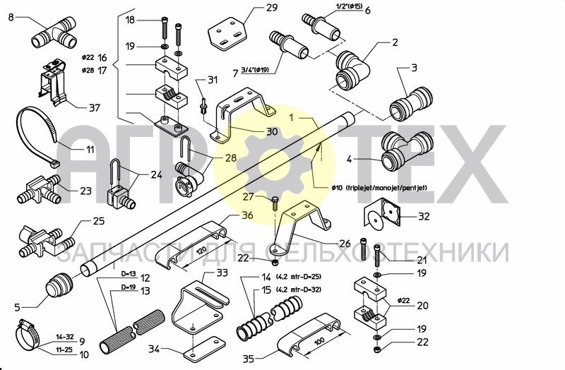 Чертеж TUBES-HOSES-CLAMPS