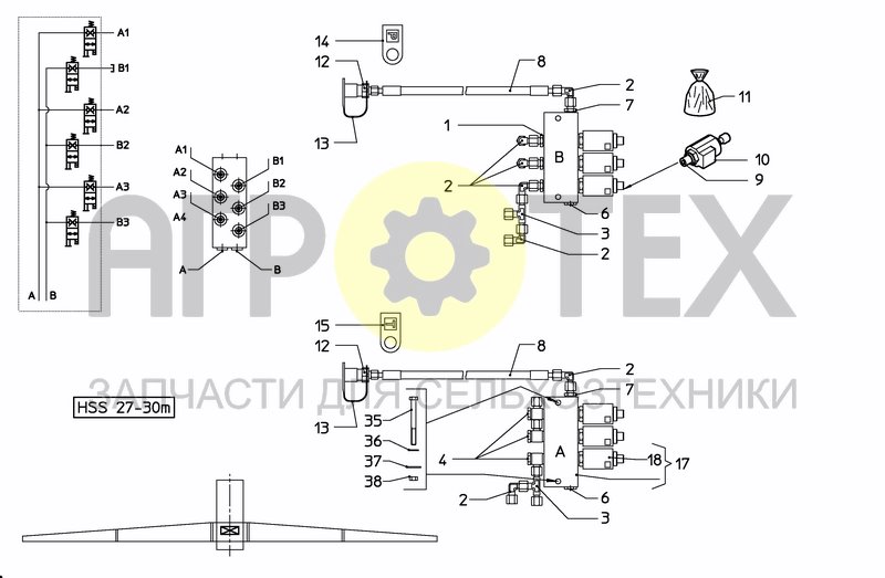 Чертеж LIFTFRAME HYDRAULIC HOSES PREMIUM 27---30M