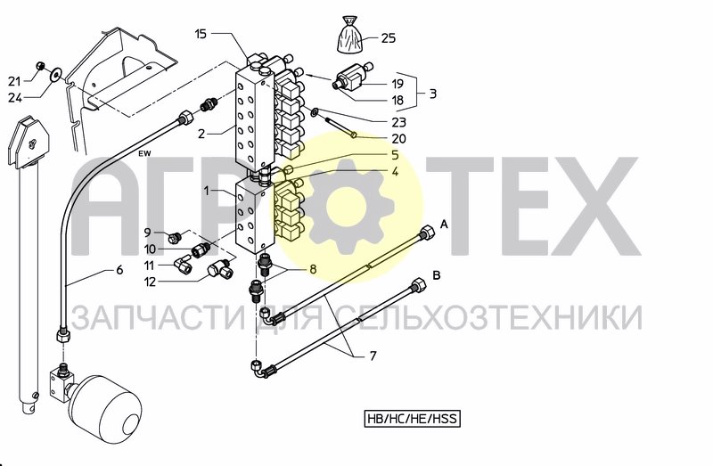 Чертеж ELECTRIC HYDRAULIC 3-WAY VALVE