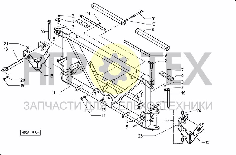 Чертеж MIDDLESECTION HSA 36M