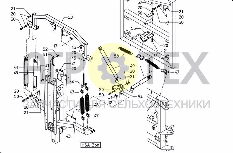 Чертеж MIDDLESECTION HSA 36M