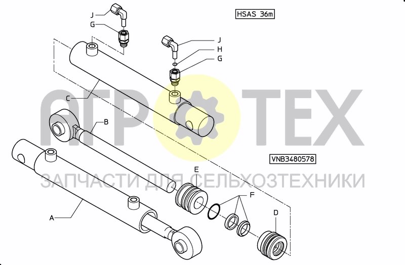 Чертеж MIDDLESECTION HSA 36M