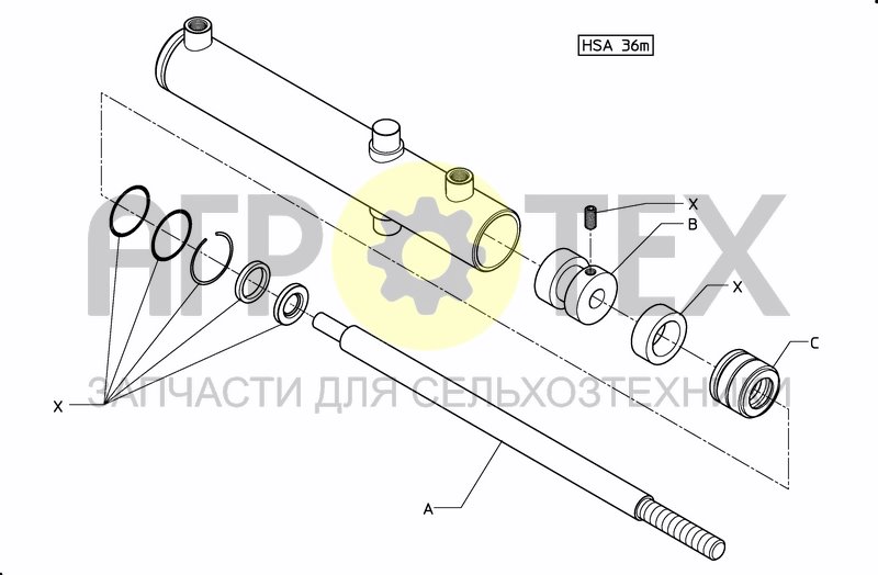 Чертеж SPRAYBOOM HSA 36M