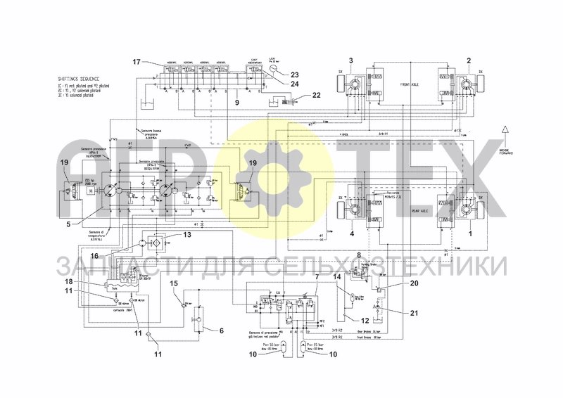 Чертеж TRANSMISSION HYDRAULIC SYSTEM SCHEMATICS