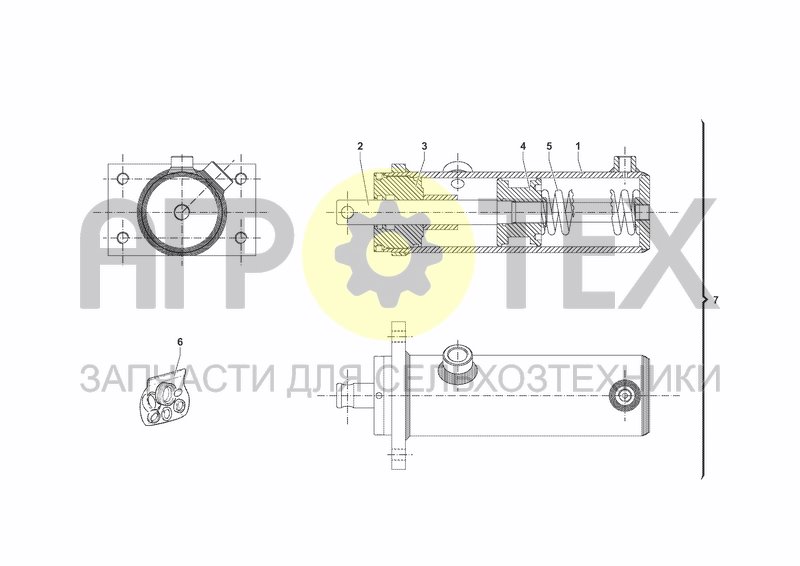 Чертеж AXLE LOCKING CYLINDER