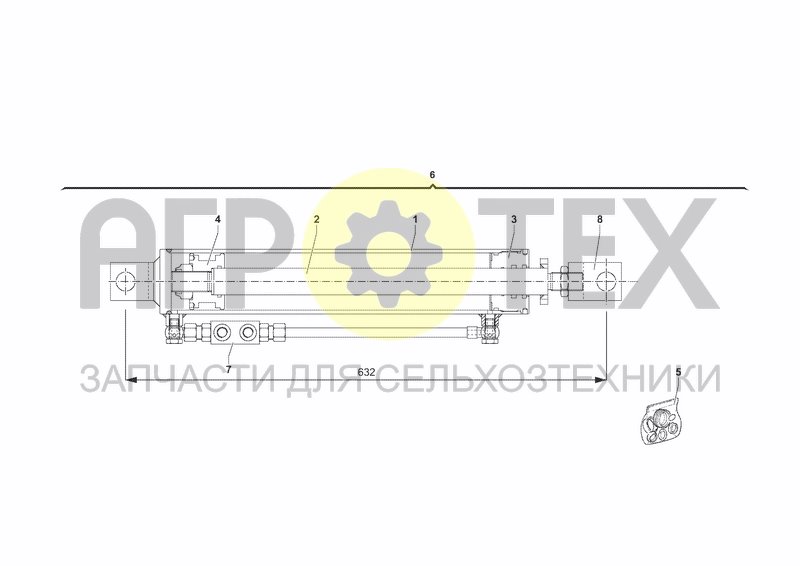 Чертеж AUTOMATIC EXTENSION CYLINDER 2250-2950